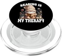 Gardening Grandpa Gnome Book Graphic Reading Is My Therapy PopSockets PopGrip per MagSafe