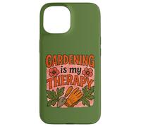 Gardening is My Therapy Arte colorata di piante e fiori Custodia per iPhone 15