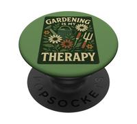 Gardening is My Therapy Arte colorata di piante e fiori PopSockets PopGrip Adesivo