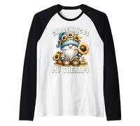 Gardening Is My Therapy Floral Sunflower Gnome For Summer Maglia con Maniche Raglan