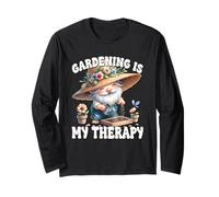 Gardening Is My Therapy Funny Saying For Garden Gnome Lover Maglia a Manica