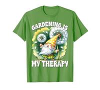 Gardening Is My Therapy Green Dandelion Flower Gnome For Mom Maglietta