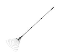 Gardening Rake, 15-Tines Grass Rakes, Ergonomic Hand Weeding Tool, Rust-Proof Steel Head, Efficient Garden Cleaning and Soil Loosening, for Lawn Care, Yard Work, Landscaping, and Outdoor Maintenance