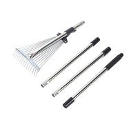 Gardening Rake, 15-Tines Grass Rakes Hand Tools, Ergonomic Rust-Proof Weeding Tool, Efficient Gardening Accessories for Cleaning, Loosening Soil, Leveling, 53.94 inches-68.11 inches