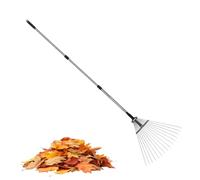 Gardening Rake Tool, 15-Tine Grass Rake, 53,94 x 68,11 in Ergonomic Hand Weeder, Rust-Proof Steel Build, Grip Lightweight Handle for Soil Loosening Cleaning Leveling Yard Work