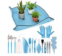 Gardening Tools - Waterproof Soil Digging with Mat,Garden Tool Set | for Plant Repotting Mixing Watering ols are crafted to protect your hands, offering a secure grip that miniFamily Friends Women Men