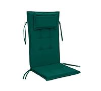 Gardenista Giardino Premium Goffrato Cuscino Imbottito per Sedia | Materiale Resistente all'acqua | Schienale Alto Posti a Sedere per Esterni e Interni | Sedia a Sdraio con Poggiatesta (Verde)