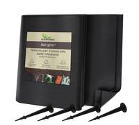 GARDENIX 10 m² - Tessuto non tessuto per erbacce con 100 ancore, 1 m x 10 m, permeabile all'acqua 150 g/m², colore nero, resistente ai raggi UV, per aiuole rialzate, protezione dalle erbacce