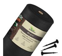 GARDENIX 100 m² - Tessuto non tessuto per erbacce con 100 ancore, 1 m x 100 m, permeabile all'acqua, 80 g/m², colore nero, resistente ai raggi UV, per aiuole rialzate, protezione dalle erbacce