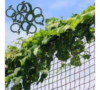 GARDENIX® 2m x 7.5m rete per rampicanti per pomodori, cetrioli e piante rampicanti e 100 clip per piante (2 x 7,5 m, nero)