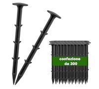 GARDENIX - 300 picchetti in plastica da 15 cm - Ø 3 cm per teli di controllo delle erbacce, tende, campeggio, fissaggio extra resistente - Picchetti resistenti ai raggi UV