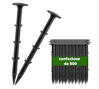 GARDENIX - 500 picchetti in plastica da 15 cm - Ø 3 cm per teli di controllo delle erbacce, tende, campeggio, fissaggio extra resistente - Picchetti resistenti ai raggi UV