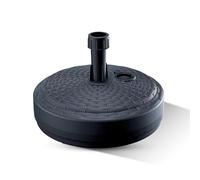 GARDENIX Base per ombrellone, Rotondo, Antracite, Effetto Rattan, in plastica, riempibile con Sabbia, Acqua, Ghiaia in Giardino, Spiaggia, terrazzo, portaombrelli