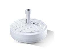 GARDENIX Base per ombrellone, Rotondo, Bianco, in plastica, riempibile con Sabbia, Acqua, Ghiaia in Giardino, Spiaggia, terrazzo, portaombrelli, Supporto per ombrellone