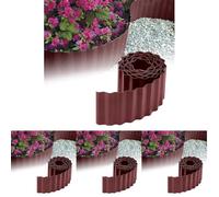 GARDENIX Bordi per aiuole ondulati Bordi per aiuole Bordi per prato Bordi per aiuole in plastica Lunghezza 9 m, Altezza 10 cm, Marrone (Confezione da 4)