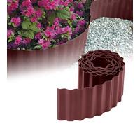 GARDENIX Bordi per aiuole ondulati Bordi per aiuole Bordi per prato Bordi per aiuole in plastica Lunghezza 9 m, Altezza 10 cm, Marrone