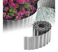 GARDENIX Bordi per Aiuole Ondulati in Plastica, Lunghezza 9 m, Altezza 15 cm, Grigio Chiaro