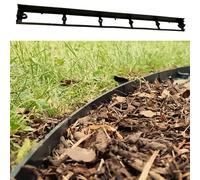 GARDENIX Bordo da giardino in plastica, 4 metri, con 12 picchetti di ancoraggio, bordo per prato, flessibile, bordo di erba, 45 x 80 mm