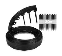 GARDENIX Bordo flessibile in plastica, resistente alle intemperie, per aiuole, rotondo, 10 m, 20 ancore, altezza 8 cm