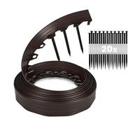 GARDENIX Bordo flessibile in plastica, resistente alle intemperie, per aiuole, rotondo, 10 m, 20 ancore, altezza 8 cm