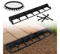 GARDENIX Bordo flessibile per prato in plastica, 10 m, altezza 45 mm, bordo per pavimentazione con 30 ancoraggi a terra, bordo per tagliaerba e aiuole, in plastica riciclata