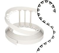 GARDENIX Bordo flessibile per prato in plastica, grigio chiaro, 10 m, 20 ancore, altezza 4 cm, resistente alle intemperie, bordo rotondo per aiuole, per giardini e robot tosaerba
