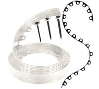 GARDENIX Bordo flessibile per prato in plastica, grigio chiaro, 10 m, 20 ancore, altezza 8 cm, resistente alle intemperie, bordo rotondo per aiuole, per giardini e robot tosaerba