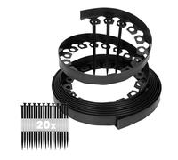GARDENIX Bordo flessibile per prato, in plastica, resistente alle intemperie, rotondo, per aiuole, 10 m, 20 ancore, altezza 10 cm, per giardini e robot tosaerba