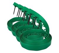 GARDENIX Bordo flessibile per prato, in plastica, resistente alle intemperie, rotondo, per aiuole, 10 m, 20 ancore, altezza 6 cm, per giardini e robot tosaerba (Confezione da 4)