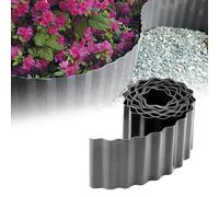 GARDENIX Bordo per Aiuola Ondulato Bordo per Aiuola Bordo per Prato Bordo per Aiuola in Plastica Lunghezza 9 m, Altezza 25 cm, Grigio