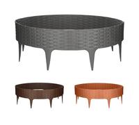 GARDENIX Bordo per aiuole in plastica, 3,9 m, effetto rattan, 5 moduli, bordo per aiuole, colore grigio, bordo flessibile per aiuole, recinzione da giardino, palizzata in rattan, bordi per aiuole