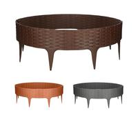 GARDENIX Bordo per aiuole in plastica, 3,9 m, effetto rattan, 5 moduli, bordo per aiuole, colore marrone, bordo flessibile per aiuole, recinzione da giardino, palizzata in rattan, bordi per aiuole