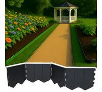 GARDENIX Bordo per prato, facile da installare, antracite, plastica, 1,45 m, bordatura per aiuole senza scavo, in plastica riciclata, flessibile e durevole, prodotto nell'Unione Europea