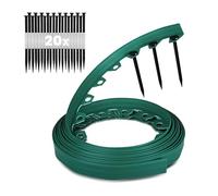 GARDENIX Bordo per prato flessibile in plastica, resistente alle intemperie, rotondo, 10 m, 20 ancore, altezza 8 cm