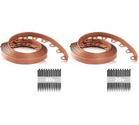 GARDENIX LineBORDER - Bordo flessibile in plastica, 20 ancore, lunghezza 10 m, altezza 4 cm (10 metri, altezza : 6 cm + 20 ancore, marrone chiaro)… (Confezione da 2)