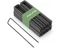 GARDENIX Picchetti da terra in metallo, 100 pezzi, 150 x 30 mm, Ø 3 mm, gancio da giardino, pianta, in metallo, ancoraggio per recinzione, ancoraggio a terra in tessuto non tessuto, per applicazioni