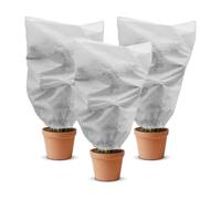 GARDENIX Protezione invernale per piante, 3 pezzi, 70 x 110 cm, protezione invernale per piante in vaso, 50 g/㎡, spessa protezione per piante, borsa invernale con coulisse, protezione antigelo per