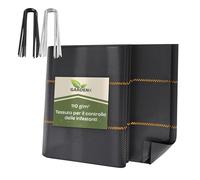 GARDENIX Telo pacciamante con 50 ancore 40m² (1,6m x 25m) - Permeabile all'acqua 110g/m² - Nero resistente ai raggi UV, tessuto anti-erbacce, tessuto per il terreno, tessuto sottoscocca