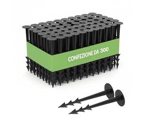 GARDENIX TerraPEG - 300 picchetti di Ancoraggio per Terreno in Tessuto Non Tessuto per Giardino, Copertura per sabbiera, Rete Anti-Erbacce, Multiuso, Extra Forte