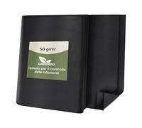 GARDENIX Tessuto Non Tessuto Anti-Erbacce, permeabile all'Acqua, 50 g/m², Nero, Resistente ai Raggi UV, 1,6 x 10 m (16 m²), per aiuole Rialzate, Protezione dalle Erbacce da Giardino, per aiuole
