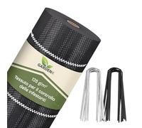 GARDENIX Tessuto Non Tessuto per Erbacce con 50 Ancore, 110 m² (1,1 m x 100 m), permeabile all'Acqua 135 g/m², Nero, Resistente ai Raggi UV, Protezione dalle Erbacce
