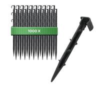 GARDENIX Tubo da giardino con ancora, 1000 pezzi, ancoraggi di fissaggio per tubo antigoccia, irrigazione picchetto - Ø 16 mm - tubo di perla, forcella stabile e infrangibile, lunga durata, ancoraggio