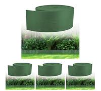 GARDENIX WoodBorder - Bordo flessibile effetto legno, in plastica, lunghezza 10 m, altezza 8 cm, colore verde (Confezione da 4)