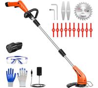 GardenJoy Weed Wacker, decespugliatore a batteria da 12 V senza fili, con batteria da 2,0 Ah, caricabatterie rapido e lama da taglio a 3 tipi, tagliaerba elettrico portatile per lavori di diserbo da