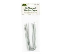 GardenKraft 26610 Confezione di 10 Fermagli Metallici per Erba Artificiale da15 cm U per impieghi Pesanti | Mollette polivalenti per Il Terreno | Accessori per Il Giardino, Verde