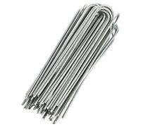 GardenMate 400x Picchetti per Fissaggio a Terra di Filo d’Acciaio Zincato, Lunghezza 200 mm, Larghezza 25 mm, Ø 3,8mm, Testa Arrotondata, per Terreni Molto Duri