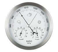Gardenmate Stazione Meteo Analogica 3In1 Telaio In Acciaio Inox Ø 14 Cm Barometro Termometro Igrometro