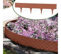 GardenPlast® RattanPalisade - Bordatura da Giardino per prato Bordura per Aiuole Flessibile in Plastica Effetto Rattan Palizzata - 2,4 m - Terracotta