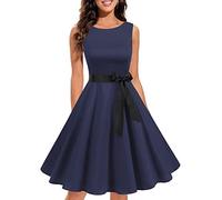 Gardenwed, Abito da donna alla Audrey Hepburn, rockabilly, vintage anni '50, rétro, per cocktail, swing, feste Navy M
