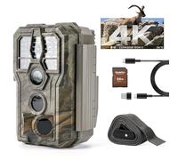 GardePro E5 2.0 Fototrappola 4K con Scheda SD 64GB, 64MP Foto Trappola per Animali con Attivazione 0,1s, Visione Notturna senza Bagliore 30m, Fototrappola Notturna a Rilevamento di Movimento